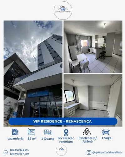 Flat Vip Residence | 36m2 | Pronto pra morar | Ventilado | Renascença