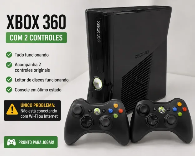 Xbox 360 com dois controles originais 