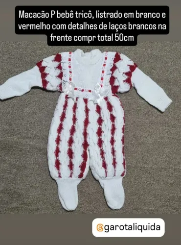 Macacão bebê 3 meses tricô