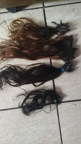 Cabelo humano andulado na tela e na queratina 
