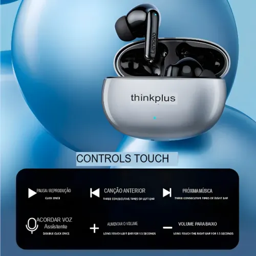 Fone de Ouvido Bluetooth Lenovo XT88 Sem Fio TWS