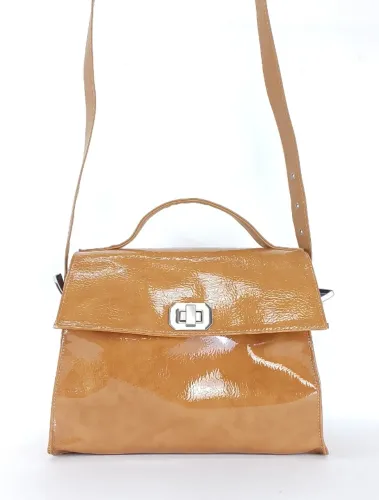 Bolsa Transversal Vinil Caramelo