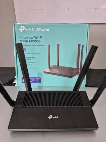 Roteador Tp-link Ex521 Wi-fi 6 Ax3000 Dual Band cor preto 2.4/ 5 Ghz - Praticamente novo