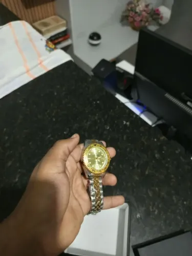 RELOGIO IMPORTADO PREMIUM ROLEX DOURADO E PRATA MASCULINO