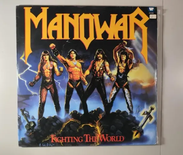 Disco de Vinil LP Manowar - Fighting the World: (com encarte, BR, Atlantic, 1987)