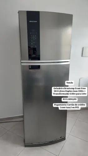 Geladeira Brastemp Frost Free 385 Litros Duplex Inox