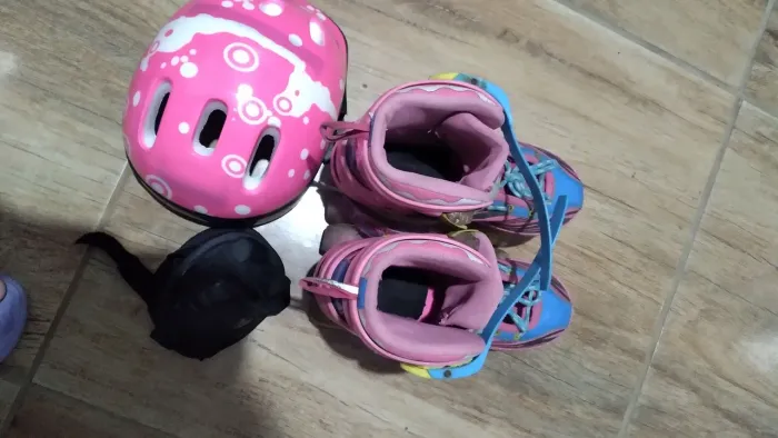 Patins infantil feminino com acessórios