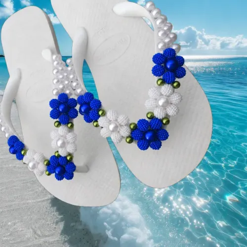 Chinelo Havaianas Top Original Bordadas com Pérolas promoção imperdível
