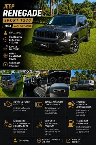 Jeep Renegade Sport T270 1.3 TB 4X2 Flex Aut. 2023