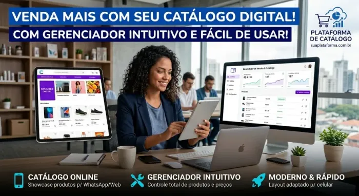 Catálogo Digital de produtos e serviços Interativo + Painel Gestor Fácil e Rápido