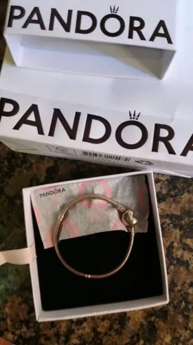 Pulseira Corrente Snake com Fecho de Coração - PANDORA MOMENTS