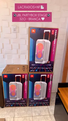 JBL PARTYBOX STAGE 320 BRANCA LACRADOS NOVOS