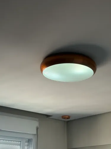 Plafon 3 lâmpadas cobre metal e plástico