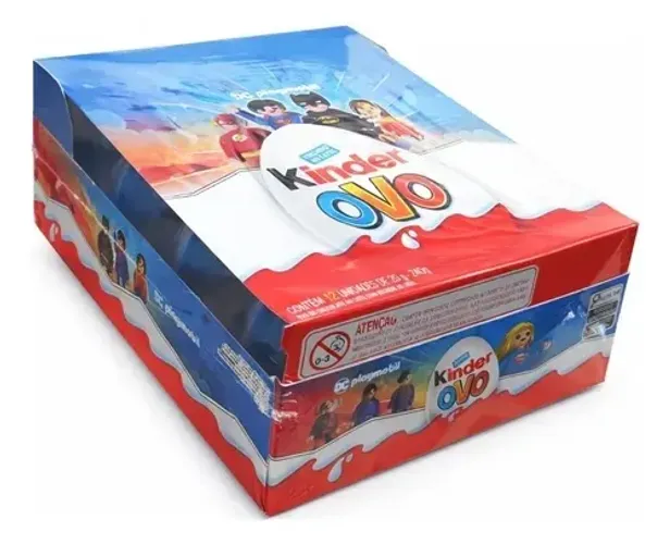 Kinder Ovo Personagens Dc Playmobil 240g Caixa 12 Unidades