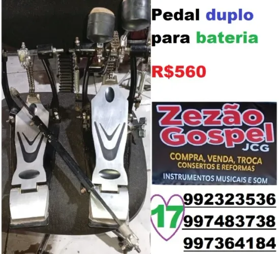 Pedal duplo para bateria