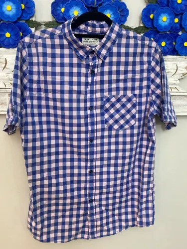 Camisa xadrez azul e rosa zara boys 13