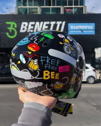 Capacete pro tork preto 58 viseira solar 