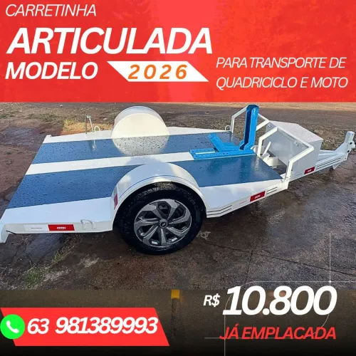 Carretinha articulado para quadriciclo e moto 