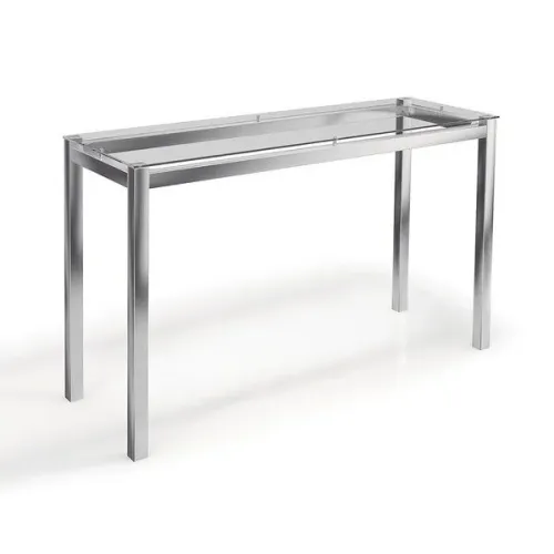 MESA LATERAL APARADOR DE VIDRO CROMADO - 62 Dividimos Em Até 10x Sem Juros
