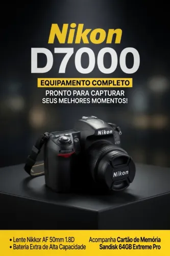 Máquina de Fotografia -  Nikon D7000 + Lentes + Acessórios