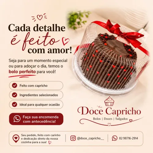 Bolos caseiros deliciosos