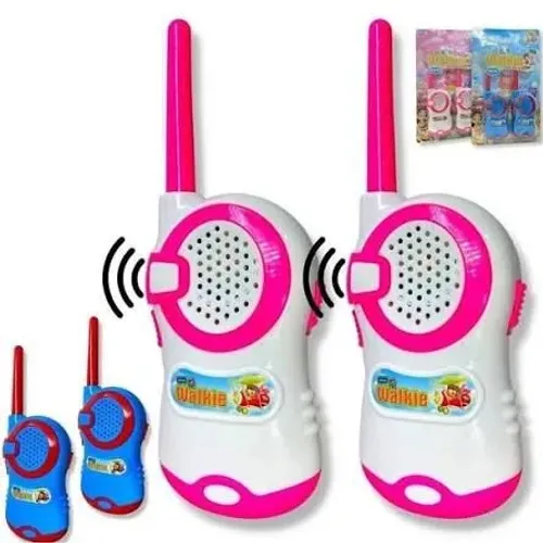 Radio Comunicador Infantil Walkie Talkie Rosa E Bramco<br>