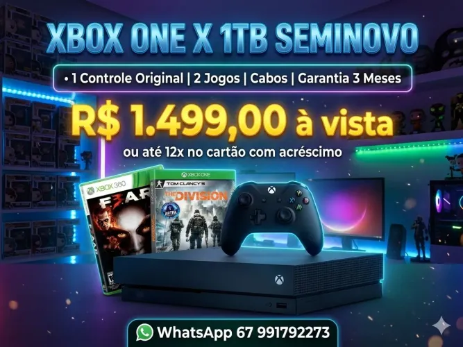 Xbox One X 1TB 4K Seminovo + Garantia Loja Astra Games !!!