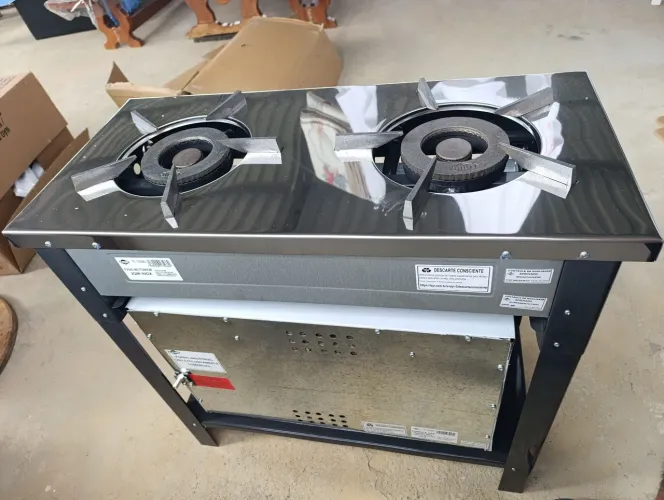 Fogão industrial inox 2bocas + forno