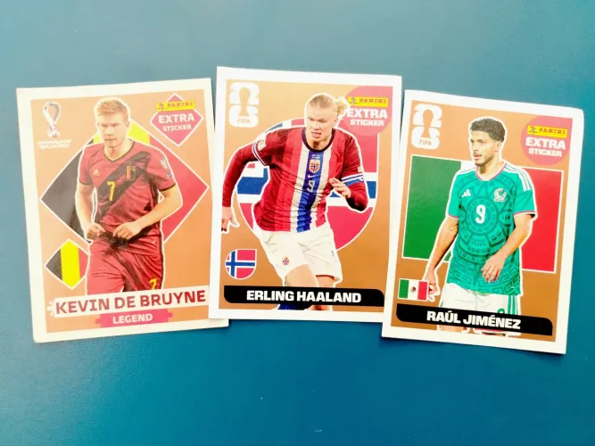 Figurinhas Copa Legend Bronze 2026/22 Haaland, Jiménez e De Bruyne
