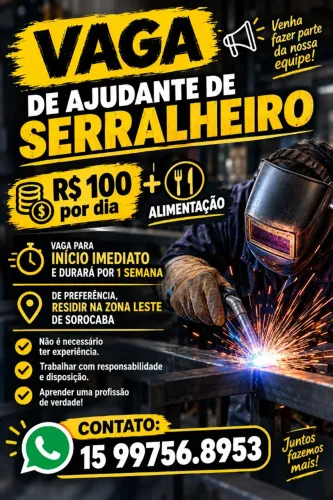 Ajudante de serralheria
