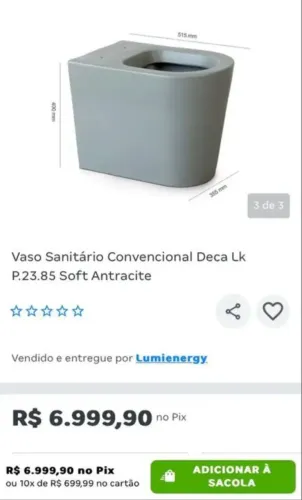 Vaso Sanitário Convencional Deca Lk P.23.85 Soft Antracite