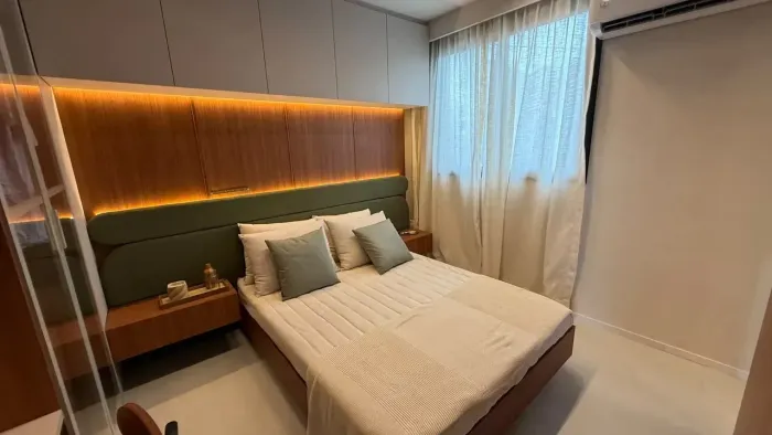 apt para venda possui 49 metros sala e quartos quintal com piscina para diversão sua e da