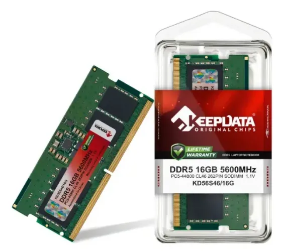 Memória RAM 16GB DDR5 5600MHz para Notebook - KD56S46/16G KeepData