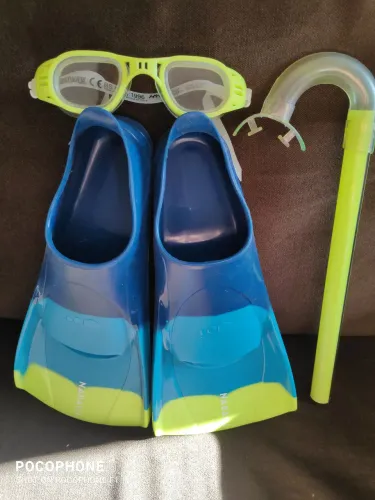 Kit mergulho, nadadeira Nabaiji, óculos e snorkel