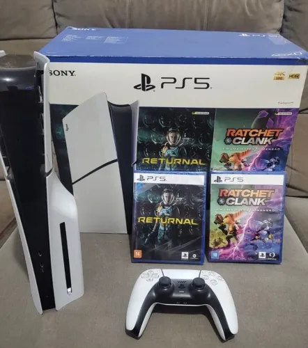 PS5 SLIM C LEITOR DE DISCO COMPLETO IMPECÁVEL