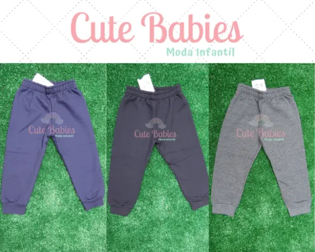 Calça infantil Kyly - Moletom com punho - Tam 2 ao 4