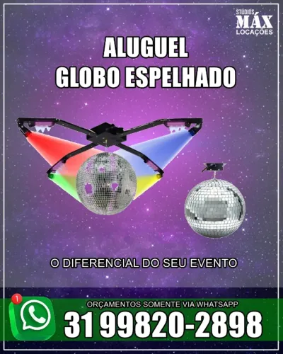 Aluguel de globo espelhados para boates e eventos