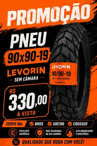 PNEU SEM CÂMARA 90X90-19 LEVORIN 