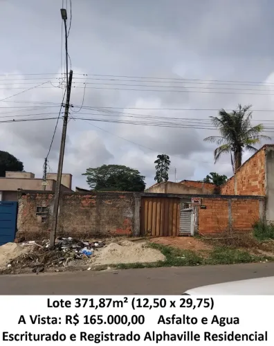 Leia a descrição: Lote 371,87m² (Asfalto e Agua) Alphaville Residencial