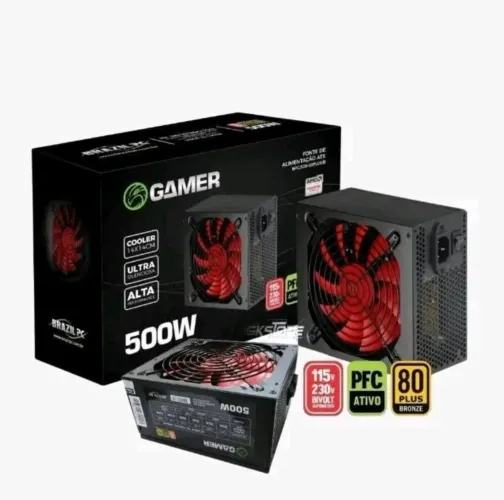 Fonte Gamer 80 Plus bronze 500W nova