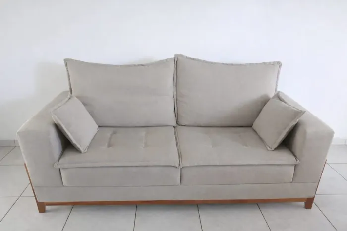 Sofá 3 lugares Linho Bege