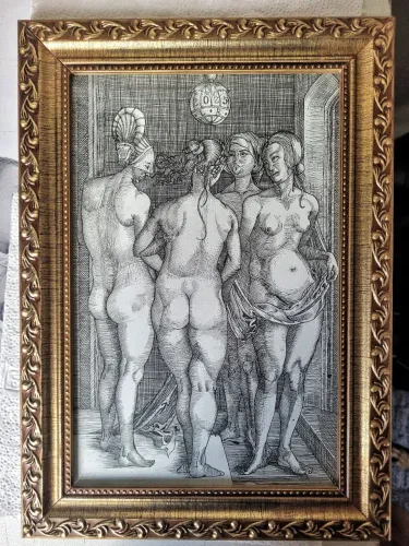 Quadro decorativo gravurado