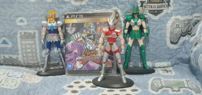 03 FIGURAS DE AÇAO CAVALEIROS DO ZODIACO MAIS UM JOGO ORIGINAL