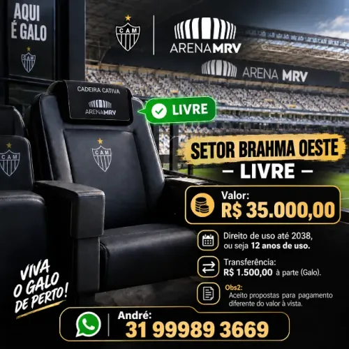Cadeira Cativa Brahma Oeste Livre Quitada
