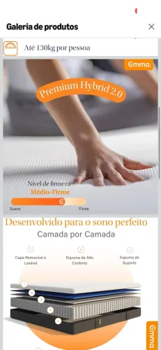 Colchão Emma Premium Hybrid 2.0 King - Novo na Caixa