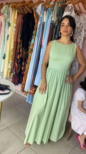 Vestido longo verde