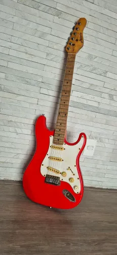 Guitarra elétrica Austin vermelha - para conserto ou peças