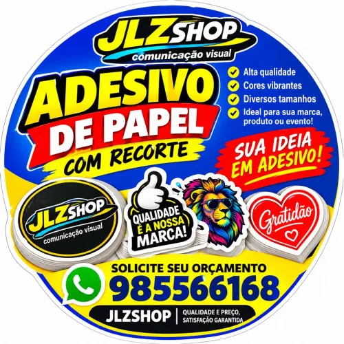 Adesivo de papel com recorte