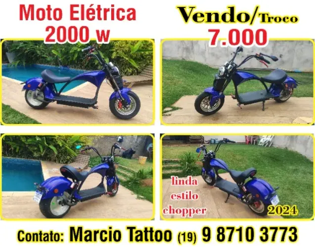 vendo ou troco scooter eletrica linda estilo chopper 2000w