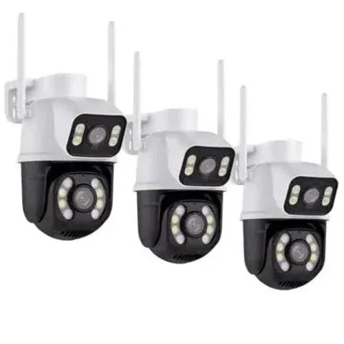 Kit 3 Câmera Importada Wi-fi Smart Lente Dupla Externa